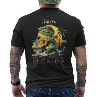 Tampa Florida Vacation Cute Alligator Sunset Souvenir Men's T-shirt Back Print - Thegiftio UK