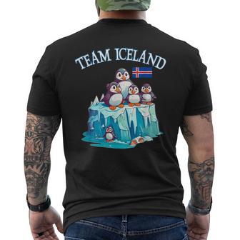 Team Iceland Puffins Cartoon Eisberg Island Banderaouvenir Camiseta Hombre Estampado Espalda - Regaloses