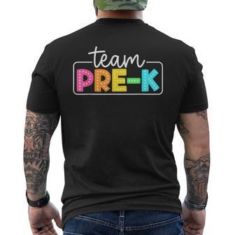 Team Pre-K Back To School Teachers Students Men's T-shirt Back Print - Thegiftio UK