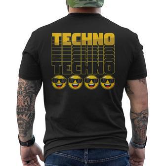 Tecno Rave Dj Música Electro Raver Trance Edm Casa Fiesta In Mangas Camiseta Hombre Estampado Espalda - Regaloses