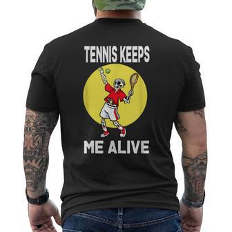 Tennis Keeps Me Alivequelette De Tennis T-shirt imprimé au dos - Cadeauxyz