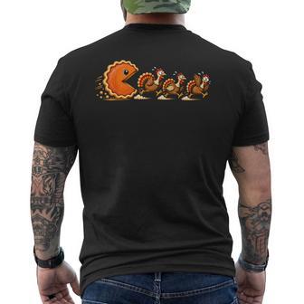 Thanksgiving Video Game Eating Turkey Gamer Boys Ns Men's T-shirt Back Print - Thegiftio UK