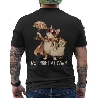 We Thrift At Dawn Cat Vintage Collcetor Men's T-shirt Back Print - Thegiftio UK