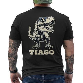 Tiago Cadeau Prénom Personnalisé Garçon Dinosaure T-shirt imprimé au dos - Cadeauxyz