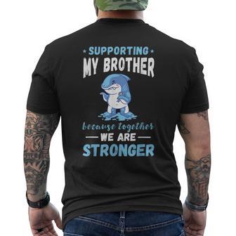 Tiburón De Concienciaobre El Autismo Apoyando A Mi Hermano Camiseta Hombre Estampado Espalda - Regaloses