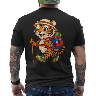 Tigre Mochilero Montaña Exteriorenderismo Anim Camiseta Hombre Estampado Espalda - Regaloses