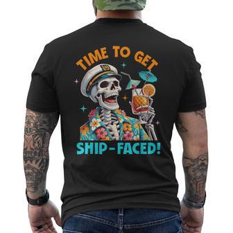 Time To Get Ship Faced Skeleton Cruise Summer Vacation Men's T-shirt Back Print - Thegiftio UK