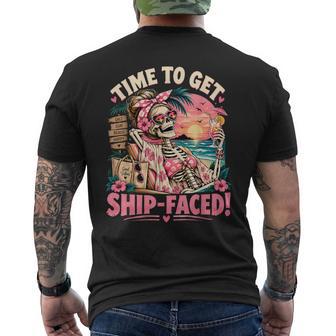 Time To Get Ship Faced Skeleton Cruise Summer Vacation Men's T-shirt Back Print - Thegiftio UK
