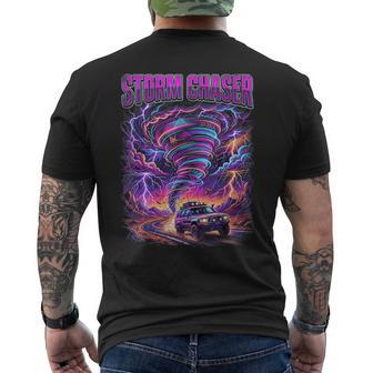 Tornado Chaser Storm Chasing Meteorologist Retro Wave Men's T-shirt Back Print - Thegiftio UK