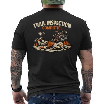 Trail Inspection Complete Mountain Biking Mtb Men's T-shirt Back Print - Thegiftio UK