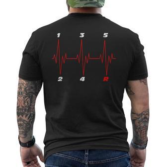 Transmisión Manual Heartbeat Motorsport Racer Cars Regalo Camiseta Hombre Estampado Espalda - Regaloses