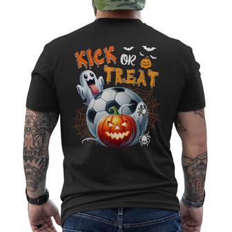 Trick Or Treat Joke Kick Halloween Soccer Player Lover Men's T-shirt Back Print - Thegiftio UK