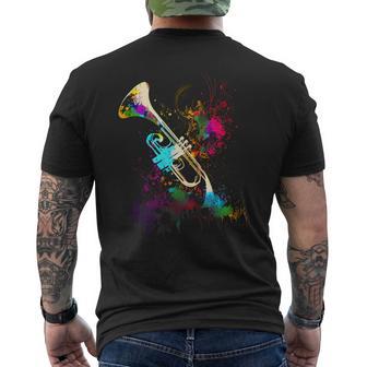 Trompeta Colores Colorido Músico Regalo Para Trompetista Camiseta Hombre Estampado Espalda - Regaloses