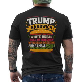 Trump Sandwich White Bread Full Of Baloney Russian Dressing Men's T-shirt Back Print - Thegiftio UK