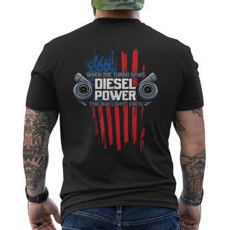 Turbocompresseur Diesel Power Drapeau Américain T-shirt imprimé au dos - Cadeauxyz