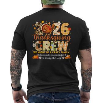Turkey Pumpkin Autumn 2026 Thanksgiving Crew Family Matching Men's T-shirt Back Print - Thegiftio UK