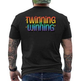 Twinning Is Winning Twin Spirit Week Men's T-shirt Back Print - Thegiftio UK