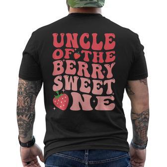 Uncle Of The Berry Sweet One 1St Birthday Strawberry Men's T-shirt Back Print - Thegiftio UK