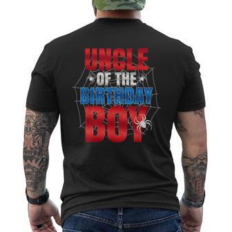 Uncle Of The Birthday Boy Matching Family Spider Web Men's T-shirt Back Print - Thegiftio UK
