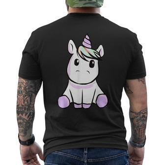 Unicornio Lindo Unicornioentado Alrededor Lindo Unicornio Camiseta Hombre Estampado Espalda - Regaloses
