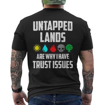 Untapped Lands Trust Issues Gamer Tcg Retro Vintage Men's T-shirt Back Print - Thegiftio UK