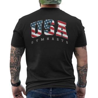 Usa Gymnasts Bandera Equipo Apoyo Atleta Gimnasia In Mangas Camiseta Hombre Estampado Espalda - Regaloses