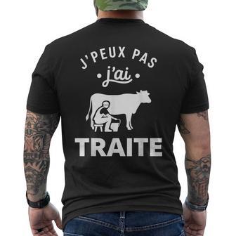 Vaches Humour Agriculteur Ferme J’Peux Pas J’Ai Traite T-shirt imprimé au dos - Cadeauxyz