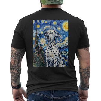 Van Gogh Noche Estrellada Perro Dálmata Pintura Artística Camiseta Hombre Estampado Espalda - Regaloses