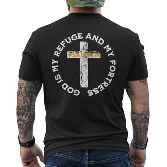 Verset De La Bible Chrétienneêtements Psaumes 91 Dieu Est Mon Refuge T-shirt imprimé au dos - Cadeauxyz