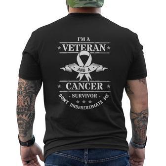 Im A Veteran And A Cancer Survivor Dont Underestimate Me Veteran T Shirt Name Men's T-shirt Back Print | Seseable UK