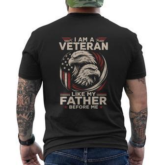 I Am A Veteran Like My Father Military Legacy Proud Son Daughter Veteran T Shirt Name Men's T-shirt Back Print | Seseable UK