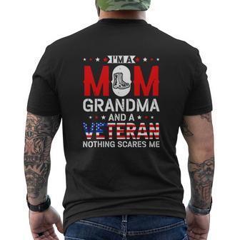 Veteran Grandma Im A Mom Grandma And A Veteran T Shirt Name Men's T-shirt Back Print | Seseable UK