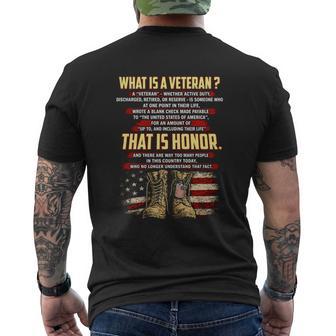 What Is A Veteran That Is Honor Veteran T Shirt Name Men's T-shirt Back Print | Seseable UK