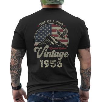 Vintage 1956 American Flag 70Th Birthday Patriotic Eagle Men's T-shirt Back Print - Thegiftio UK