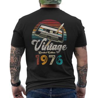 Vintage 1976 Birthday 50 Years Cassette Pencil Men's T-shirt Back Print - Monsterry AU