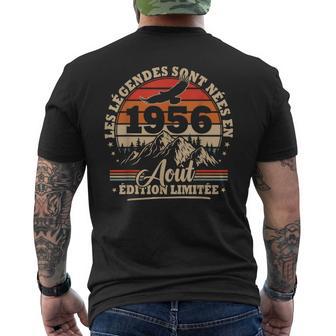 Vintage Anniversaire 70 Ans Cadeau Pour Né En Août 1956 T-shirt imprimé au dos - Cadeauxyz