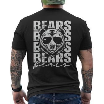 Vintage Bears Inspirational Athletic School Mascot Game Day Men's T-shirt Back Print - Thegiftio UK