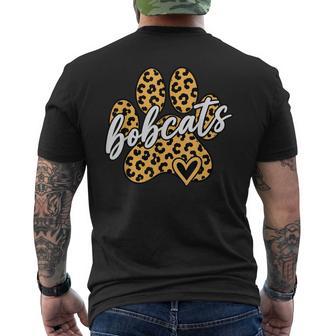 Vintage Bobcats Leopard School Spirit Men's T-shirt Back Print - Thegiftio UK