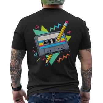 Vintage Cassette Tape 80S 90S Music Retro Pencil Mixtape Men's T-shirt Back Print - Thegiftio UK
