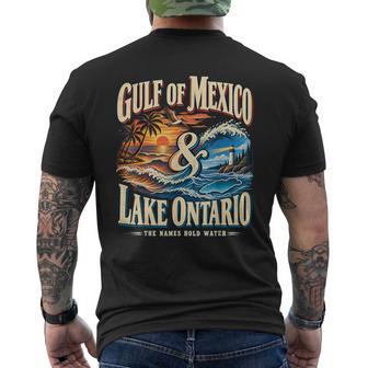 Vintage Great Retro Lakes Gulf Of Mexico And Lake Ontario Men's T-shirt Back Print | Seseable UK