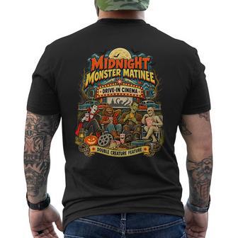 Vintage Horror Movie Midnight Monster Matinee Halloween Men's T-shirt Back Print - Thegiftio UK