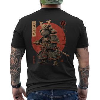 Vintage Japonés Arte Anime Gráficoamurai Capybara Guerrero Camiseta Hombre Estampado Espalda - Regaloses