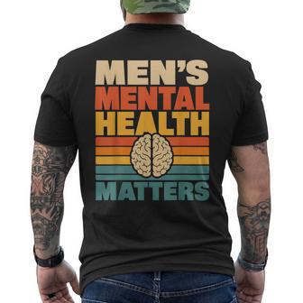 Vintage Mental Health Matters Self Care Men's T-shirt Back Print - Thegiftio UK
