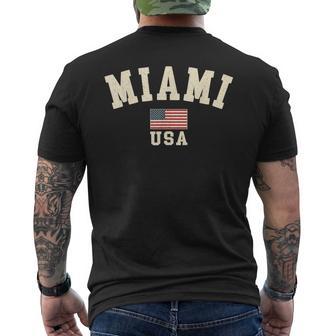 Vintage Miami Usa Drapeau Américain Floride Coolouvenir Rétro T-shirt imprimé au dos - Cadeauxyz