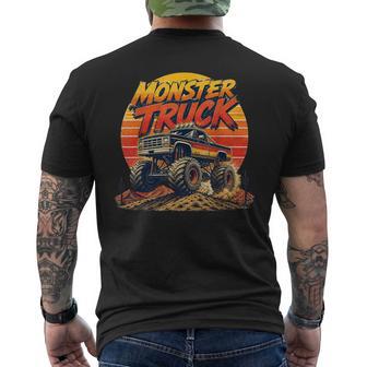 Vintage Monster Truck For Boys Kids Adults Men's T-shirt Back Print - Thegiftio UK
