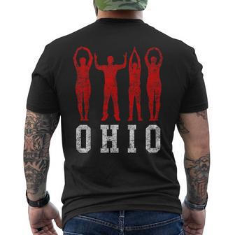 Vintage Ohio People Silhouette O-H I-O Buckeye Home State Men's T-shirt Back Print - Thegiftio UK