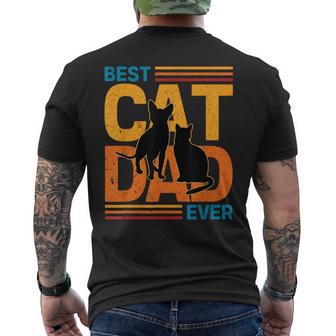 Vintage Retro Best Cat Dad Ever Fur Daddies T-shirt da uomo con stampa posteriore - Novitaregali