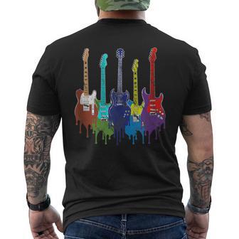 Vintage Retro Guitars Ideal Para Guitarristas In Mangas Camiseta Hombre Estampado Espalda - Regaloses