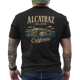Vintage Travel Poster Alcatraz Island Men's T-shirt Back Print - Thegiftio UK