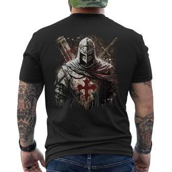 Vintage A Warrior Of Christ – Chevaliers Templiers Homme T-shirt imprimé au dos - Cadeauxyz